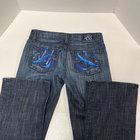 Rock & Republic Kasandra Flare Leg Jeans with Sequin Embellished Back Pockets - Picture 7 of 10